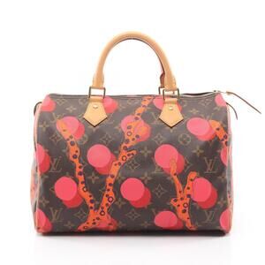 Louis Vuitton Speedy handbag canvas leather Monogram Ramage brown red orange
